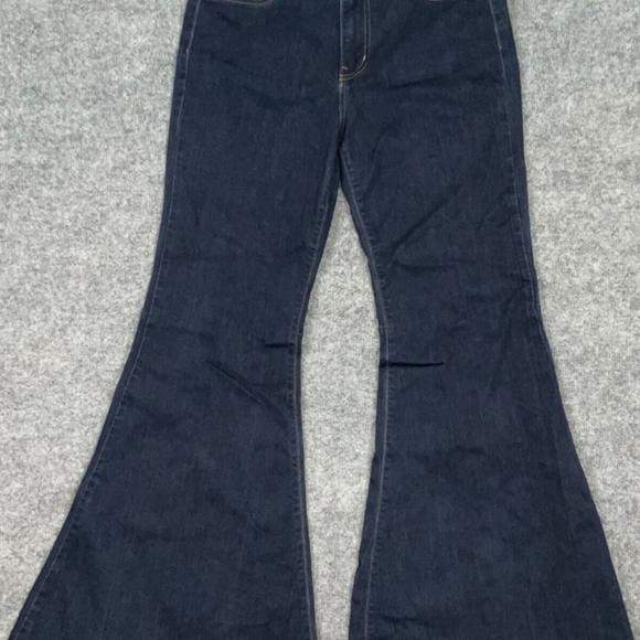 Judy Blue Jeans Womens Size 13/31 Blue Denim Flare Dark Wash Raw Hem - Picture 8 of 8